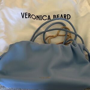 Veronica Beard Light Blue Leather Shoulder Bag / Pouch